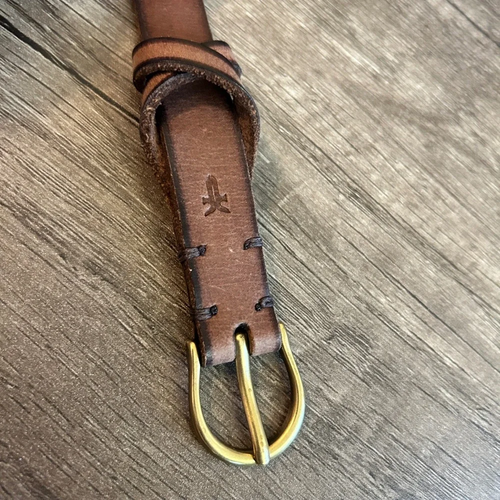 Frye Men Genuine Leather Belt‎ XL Brown Buckle Knot Detail Western Ranch Rodeo